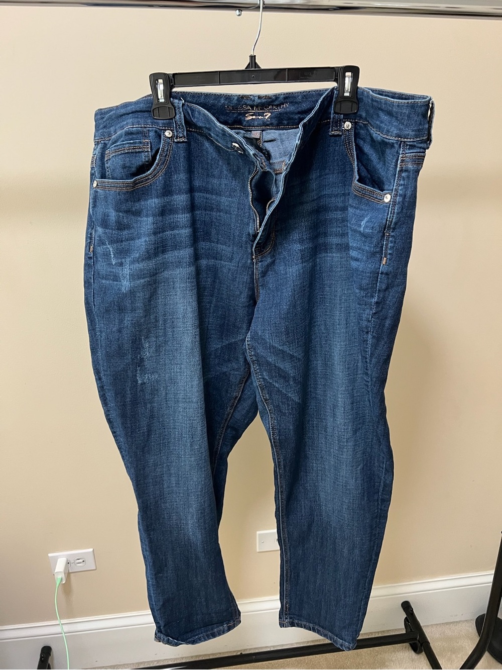 Melissa McCarthy Seven7 Women's Straight Leg Jeans in Indigo Blue - Picture 1 of 4
